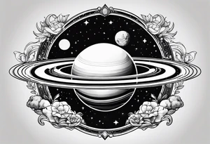 saturn in a mirror tattoo idea
