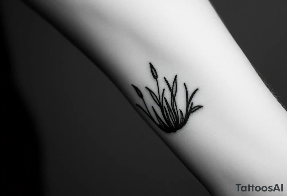 Grass growing from short to long like in a forest tattoo idea
