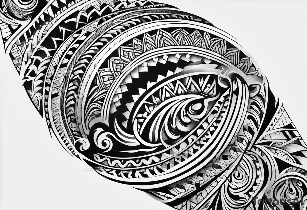 Polynesian tribal forearm tattoo idea