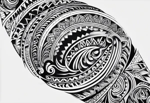 Polynesian tribal forearm tattoo idea