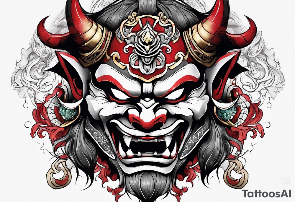 Oni mask tattoo idea