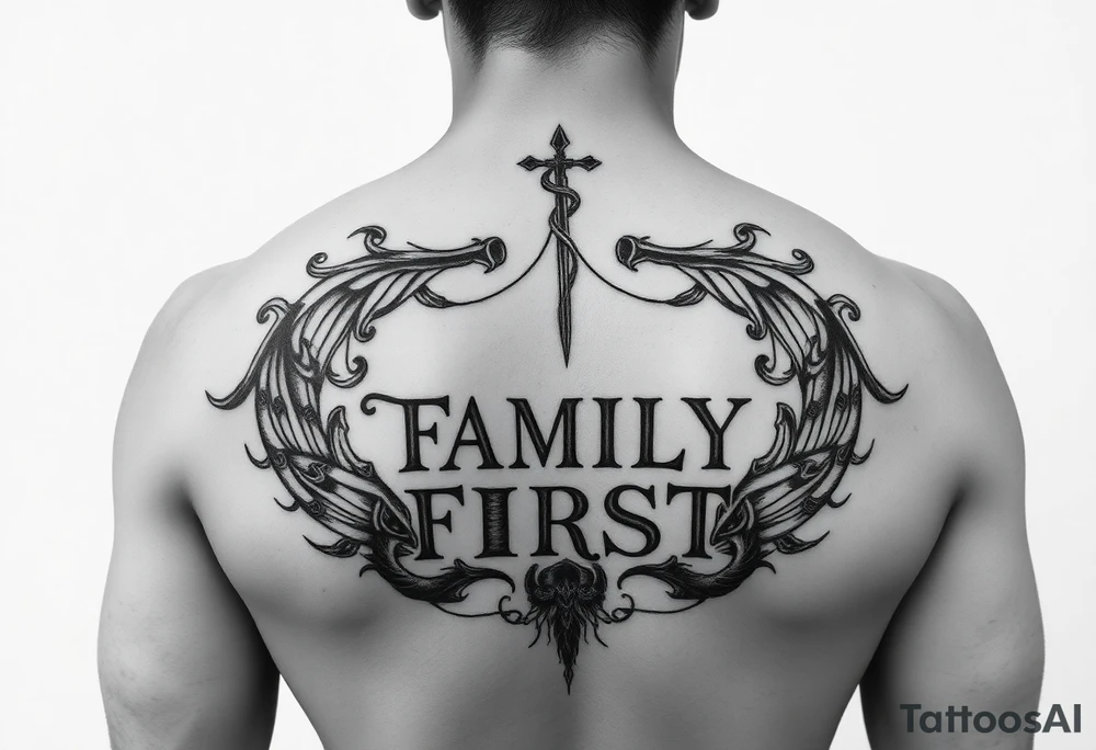 A symbol of strength, “family first”, mortality, resilience, and mental health healing tattoo idea
