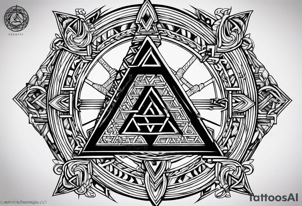 vegvisir valknut breaking tattoo idea