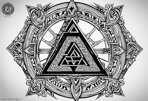 vegvisir valknut breaking tattoo idea