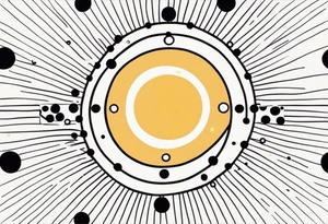 simple sun made of black dots and circles tattoo idea