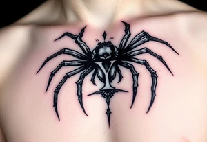 Spider crawling with the letter Y on the body of the spider tattoo idea