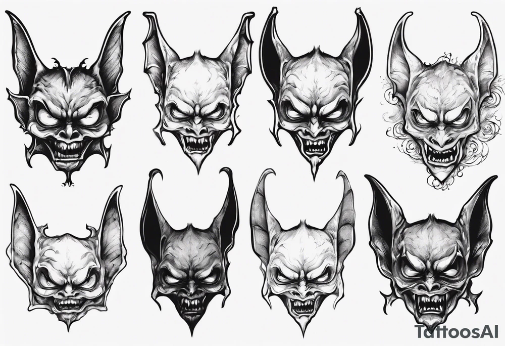 bat
hallucinating with liltlte demon face tattoo idea