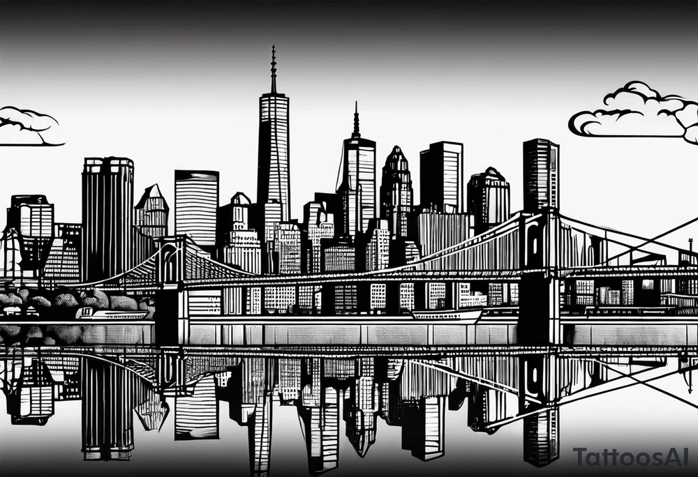 Brooklyn skyline outline tattoo idea