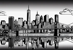 Brooklyn skyline outline tattoo idea