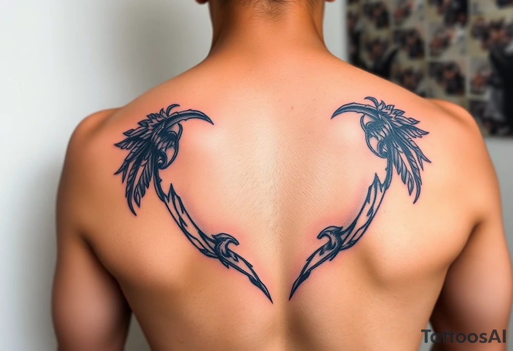 Naked women, big boobs, torso only tattoo idea
