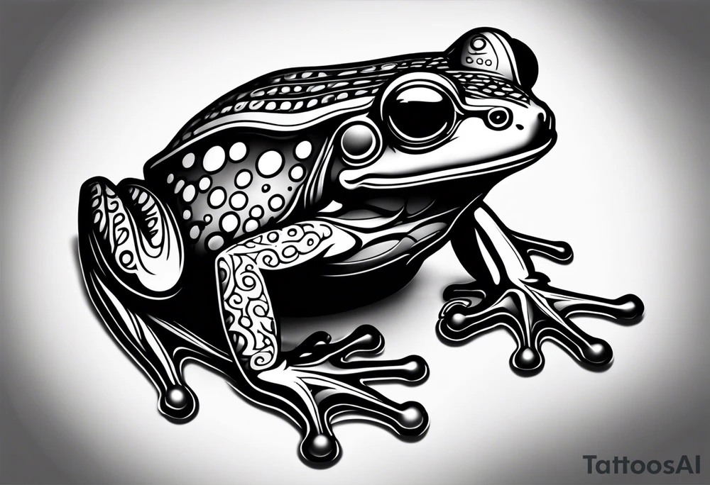 a psychedelic frog tattoo idea