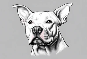 white pitbull pointed ears tattoo idea