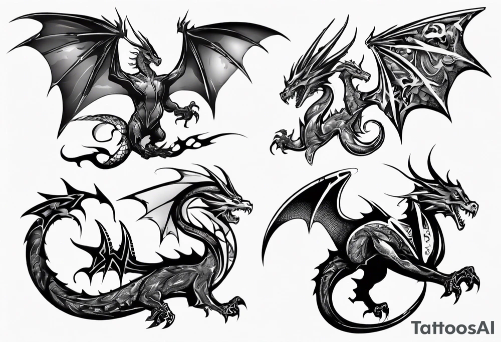 a wyvern with its rider tattoo idea
