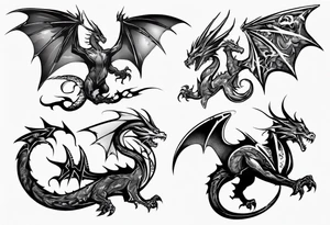 a wyvern with its rider tattoo idea