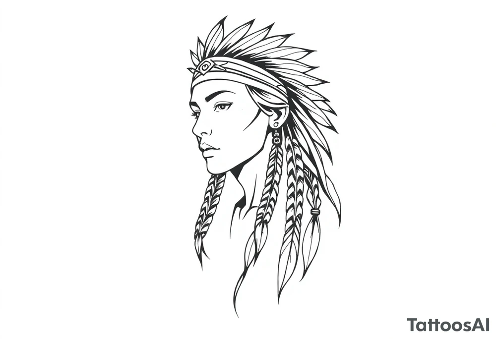 Native American female tattoo idea