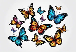 tiny butterflies trailing tattoo idea