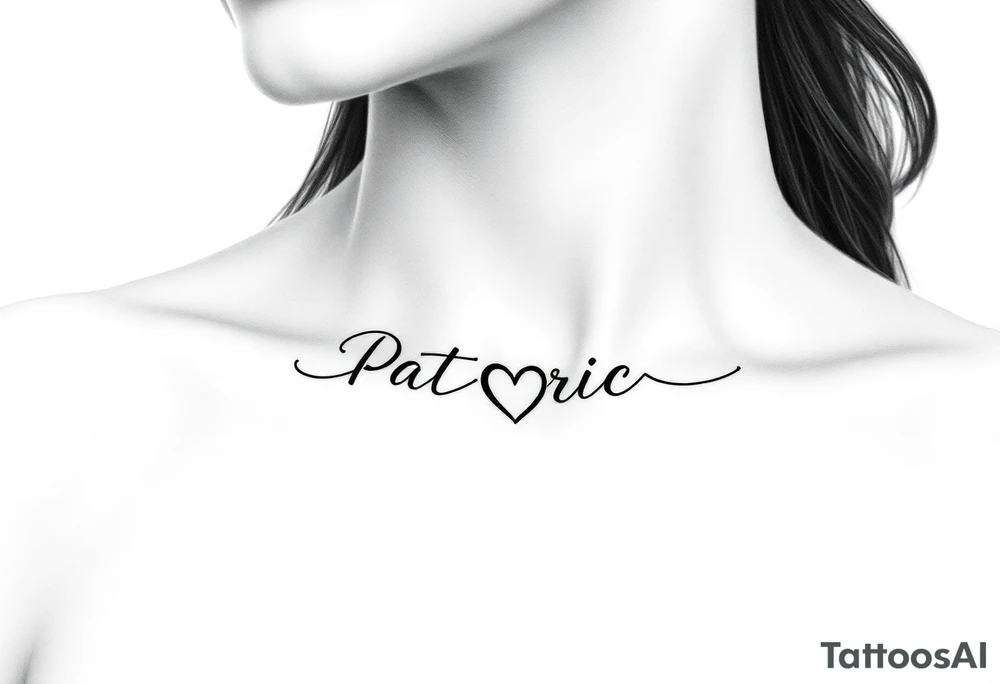 The name Patrick with a heart at the end tattoo idea