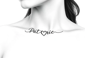 The name Patrick with a heart at the end tattoo idea