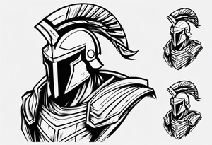 spartan soldier sleeve linework fine line linework tattoo idea