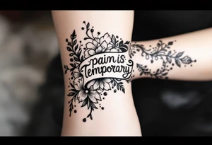 Indian style Henna tattoo for the inner wrist including words pain is temporary and make it taller than it is wide and have it flowing tattoo idea