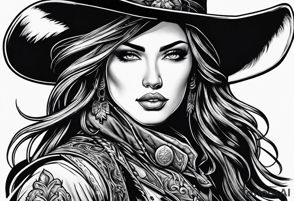 Western gunslinger tattoo idea