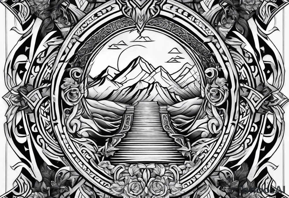Valhalla viking  steps path tattoo idea