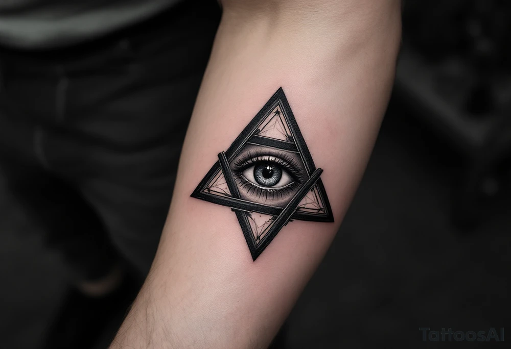 tetrahedron with eye in the middle tattoo idea