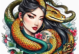 111, snakes, religious number of quote tattoo idea