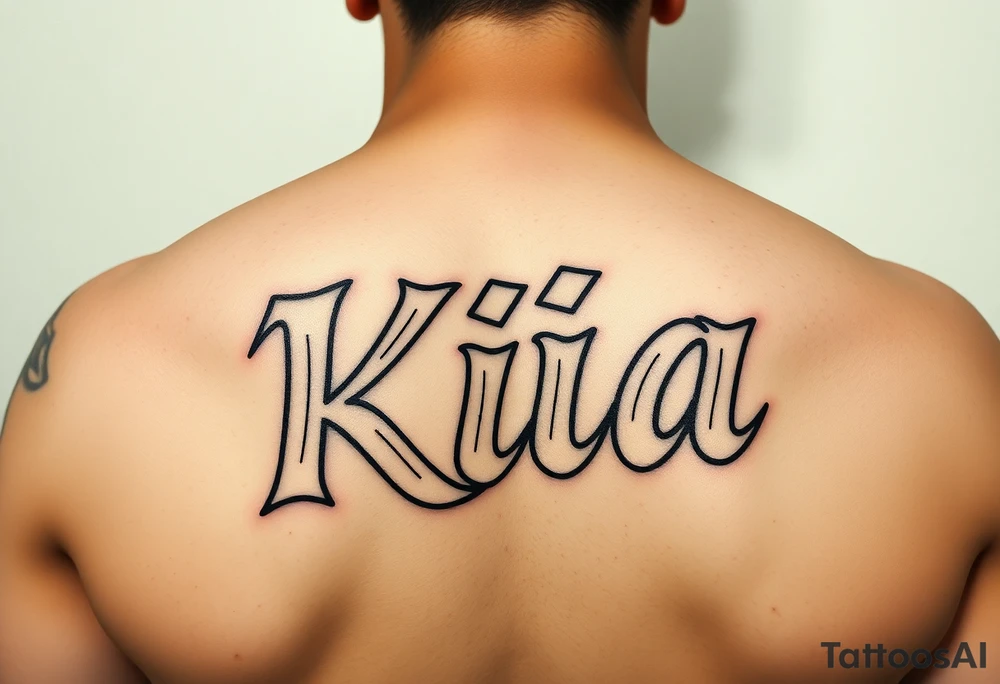 Chicano style font that says kia tattoo idea