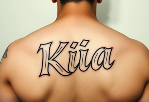 Chicano style font that says kia tattoo idea