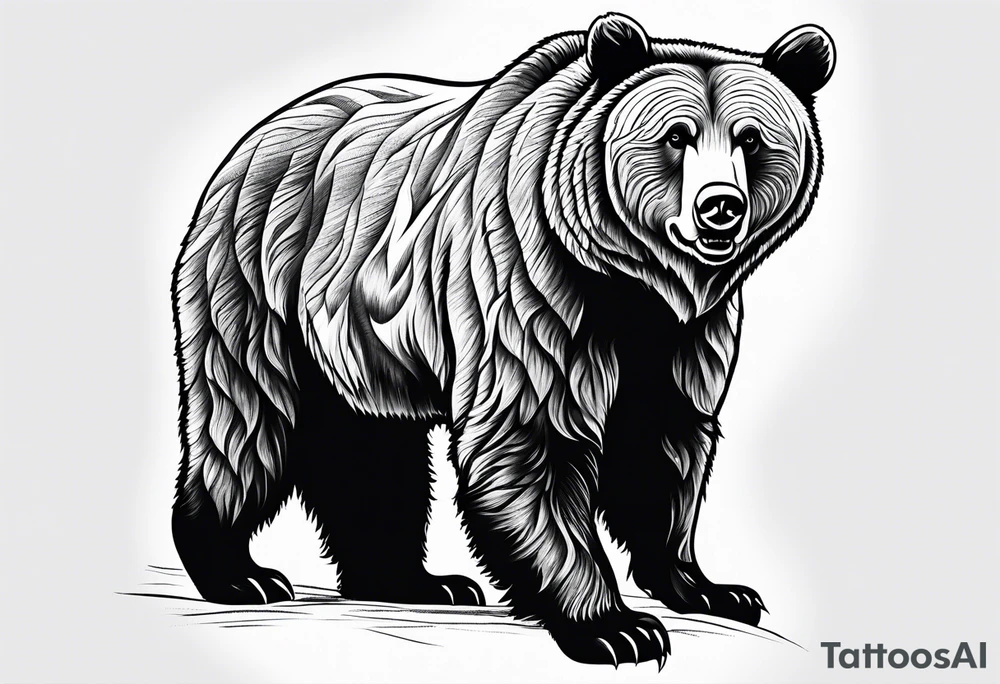 Climbing grizzly bear tattoo tattoo idea