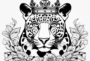 a jaguar outline and the letter A with a crown tattoo idea
