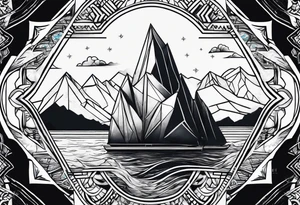 geometric iceberg tattoo idea