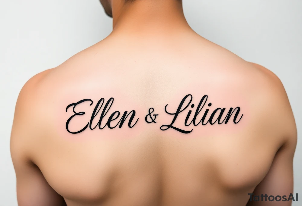 Ellen and Lilian names in abstract tattoo idea