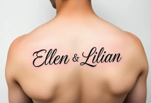 Ellen and Lilian names in abstract tattoo idea