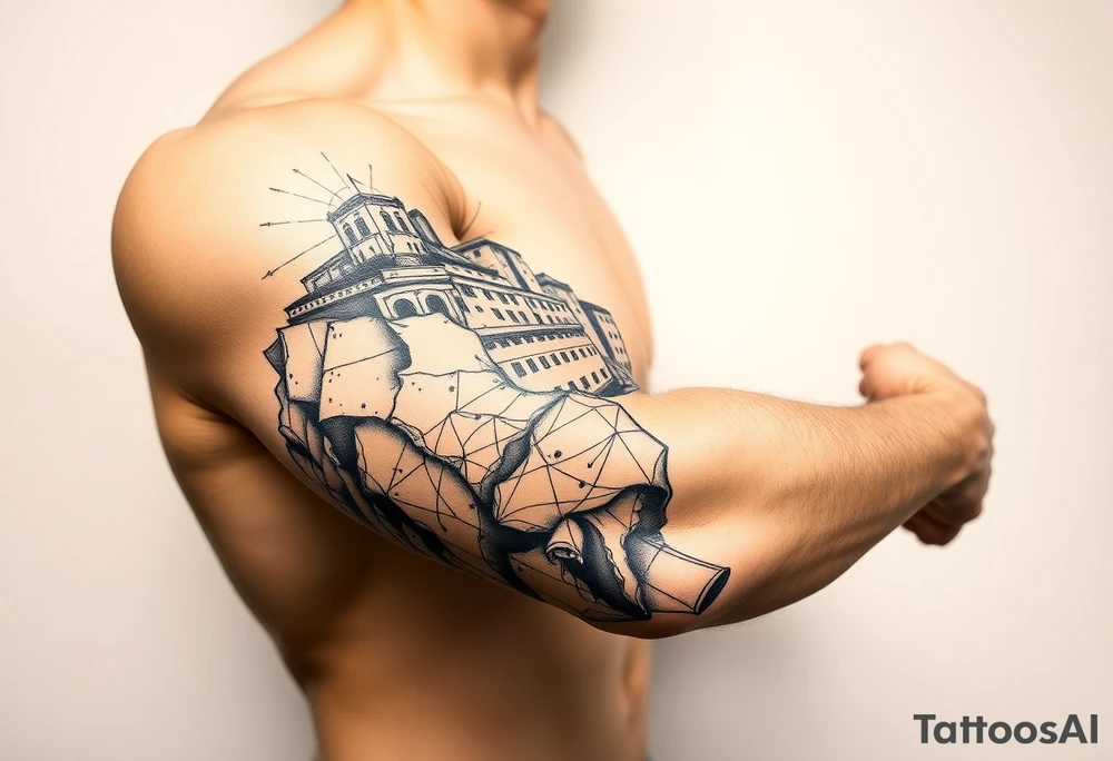 Sicilian coast with oceanic aesthetic tattoo idea