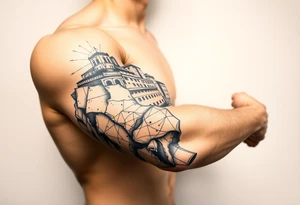 Sicilian coast with oceanic aesthetic tattoo idea