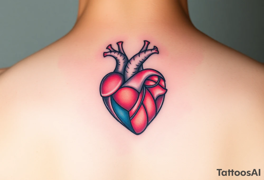polyamory lifestyle heart with color tattoo idea