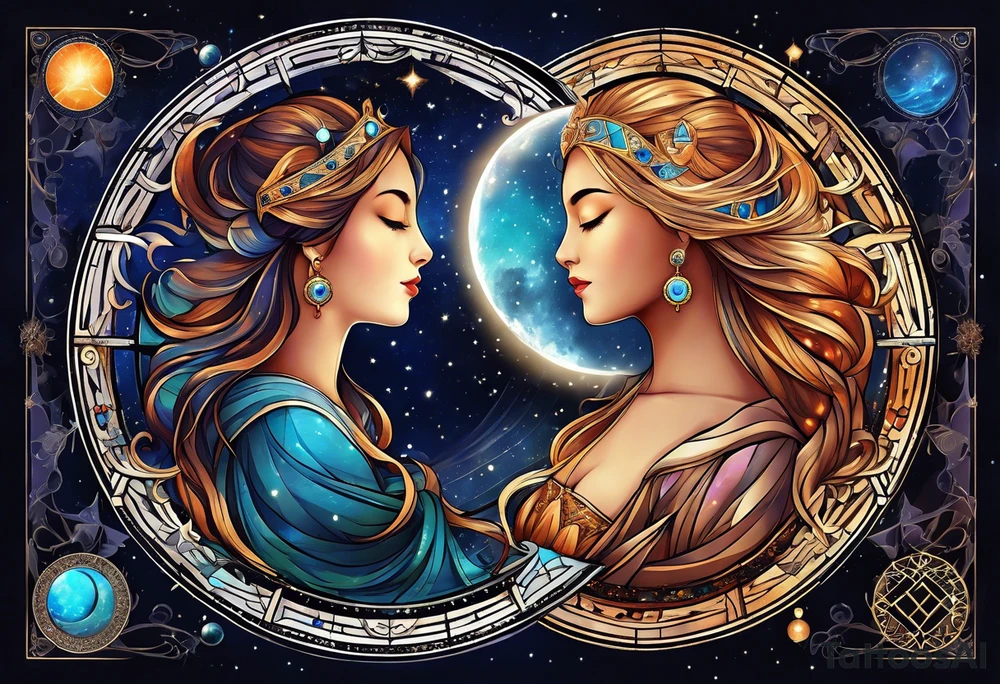 Astrology, Gemini, Natal Chart, angelic, soul mates, vision, planetary, ying yang, the moon, third eye, mystical
armband tattoo idea
