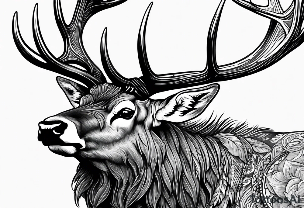 Elk Bugling tattoo idea