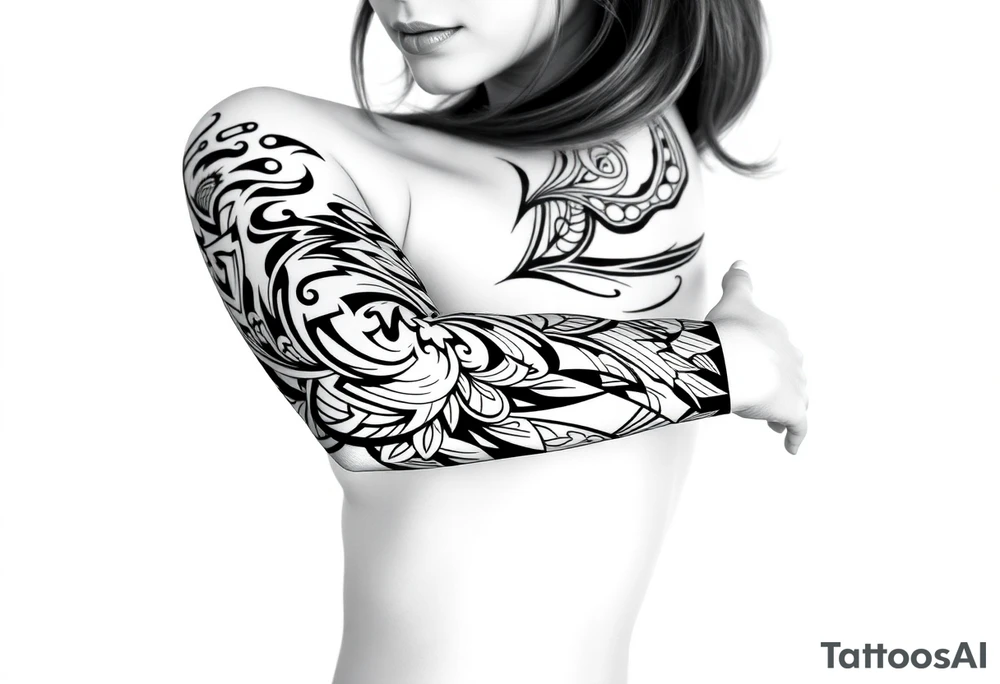 bold line shamanstyle tattoo idea