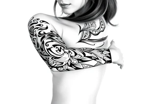 bold line shamanstyle tattoo idea