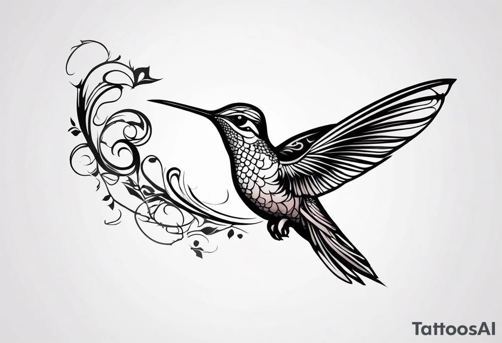 Hummingbird with dragon tattoo idea