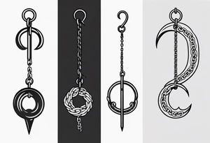 hooks and chains one ;iece thats long tattoo idea