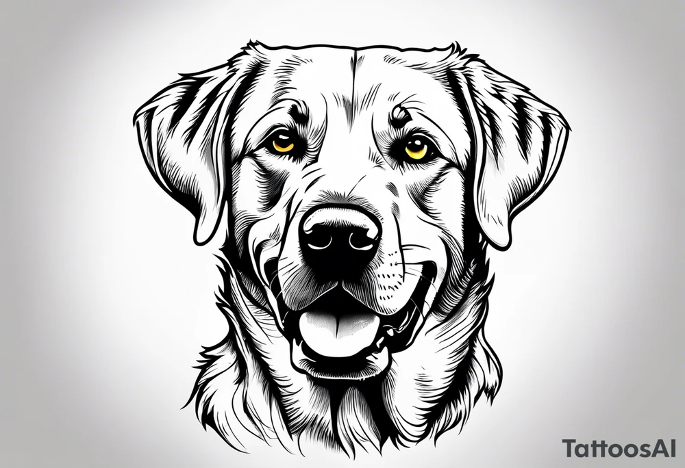 One happy looking yellow labrador retriever tattoo idea One happy looking yellow labrador retriever tattoo idea