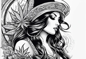 Goddess of marijuana tattoo idea