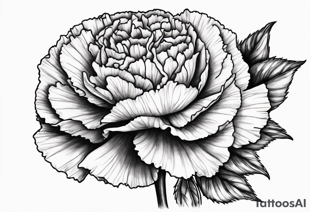 Carnation with moon behind it tattoo idea