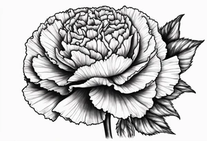 Carnation with moon behind it tattoo idea