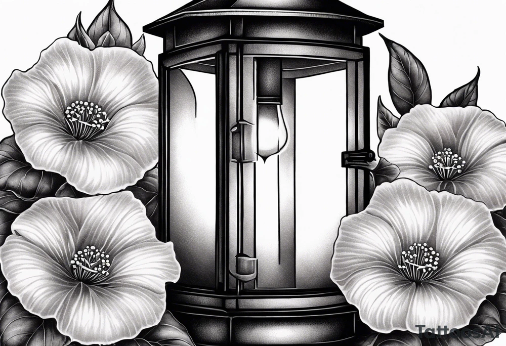 Lantern with Morning Glories tattoo idea