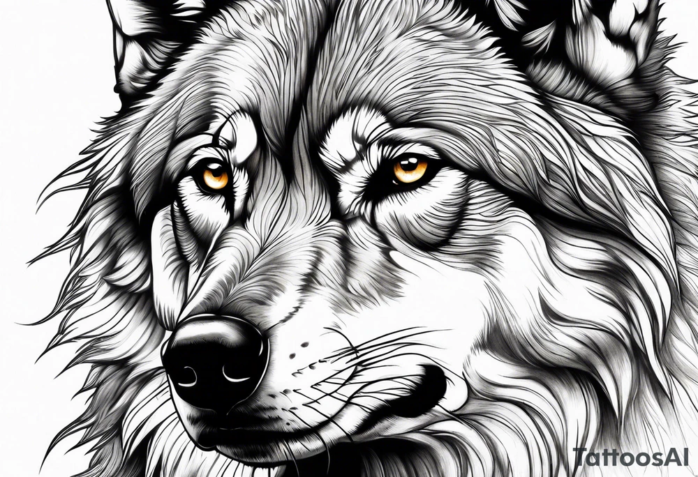 Wolf looking at you tattoo idea